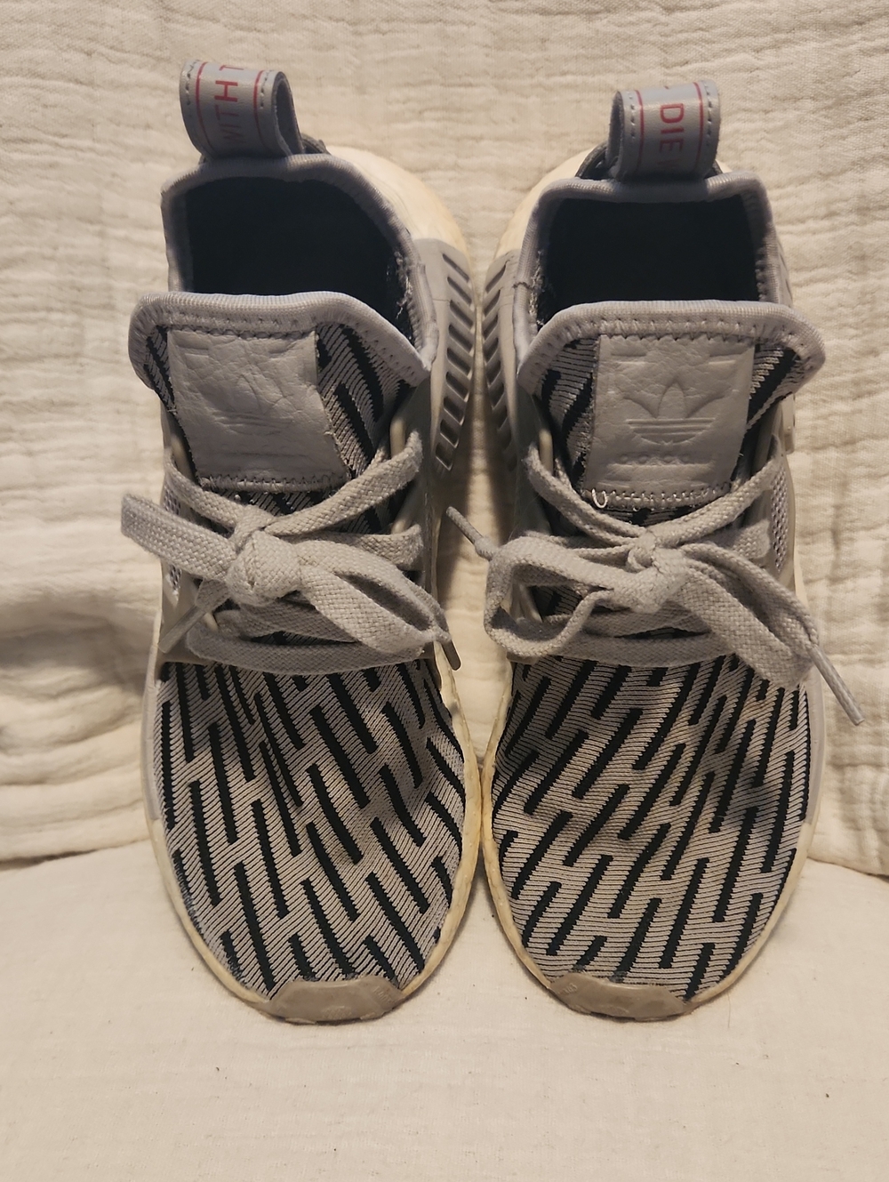 adidas Kids Gray and Black Patterned Sneakers